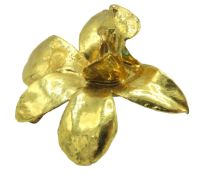 A 22ct gold plated orchid flower, 51mm wide, 14.2g