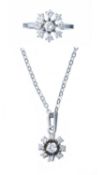 Demi-parure en or blanc et diamants
