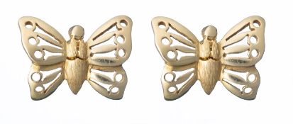 LALAOUNIS - Paire de clous d'oreilles de forme papillon en or