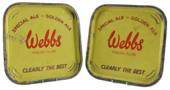 WELLS - BREWERIANA - TWO PUB ADVERTISING TIN TRAYS