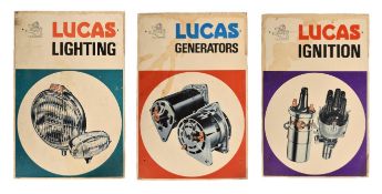 LUCAS - THREE MID CENTURY PICTORIAL SHOWCARDS