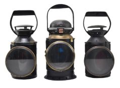 RAILWAYANA - X3 VINTAGE BR / GWR 3 ASPECT SIGNAL LAMPS