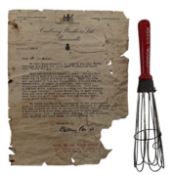 CADBURYS BOURNEVILLE - VINTAGE 1930S DESSERT EGG WHISK IN ORIG. PACKAGING