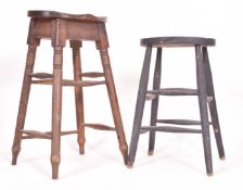 RAILWAYANA - GWR - TWO OAK AND ELM STOOLS