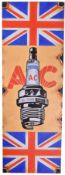 AC SPARK PLUG - ENAMEL STYLE HAND-PAINTED SIGN