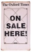 THE OXFORD TIMES - POINT OF SALE ENAMEL NEWSPAPER SIGN