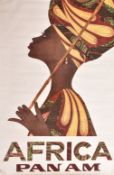 PAN AM - AFRICA - VINTAGE TRAVEL ADVERTISING POSTER