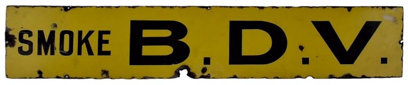 SMOKE B.D.V - MID-CENTURY ENAMEL ADVERTISING SIGN