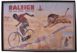 RALEIGH - THE ALL-STEEL BICYCLE - POINT OF SALE ADVERTISING POSTER