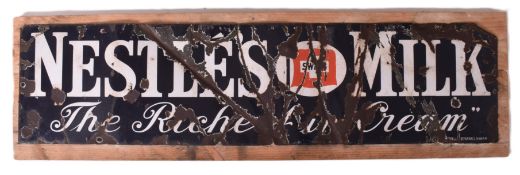 NESTLES MILK - MID CENTURY ENAMEL ADVERTISING SIGN