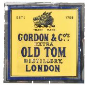 GORDON & CO'S EXTRA OLD TOM DISTILLER, LONDON - VINTAGE ADVERTISING PUB MIRROR