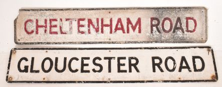BRISTOL - TWO VINTAGE 20TH CENTURY CAST IRON ROAD SIGNS