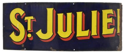 ST. JULIEN TOBACCO - EARLY 20TH CENTURY ENAMEL ADVERTISING SIGN