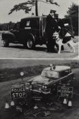 TWO LARGE BLACK AND WHITE POLICE FORCE PHOTOGRAPHS