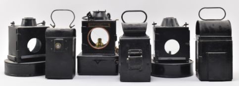 RAILWAYANA - SELECTION OF SIX RAILWAY LAMPS / LANTERNS