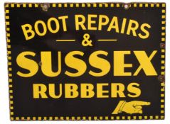 BOOT REPAIRS - MID CENTURY DOUBLE SIDED ENAMEL SIGN