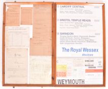 RAILWAYANA - TWO FRAMES OF RAILWAY RELATED EPHEMERA