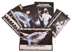 PURE ZAMOYSKI - SELECTION OF SEVEN 1980S ADVERTISING POSTERS