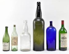 COLLECTION OF SIX WINE & SPIRITS GLASS BOTTLES