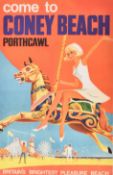 CONEY BEACH - RAILWAY ADVERTISING FULL-COLOUR ART POSTER