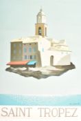 SAINT TROPEZ - EMILE GAUD -1980S TRAVEL ADVERTISING POSTER