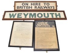 RAILWAYANA - MIXED SELECTION OF RAILWAY / STATION PAPER SIGNS