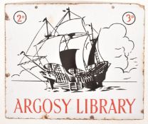 ARGOSY LIBRARY - DOUBLE-SIDED ADVERTISING ENAMEL SIGN