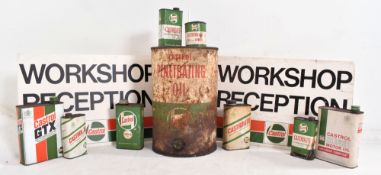 CASTROL - MIXED SELECTION OF GARAGE RELATED TINS / SIGNS