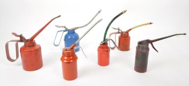 COLLECTION OF SIX OIL DISPENSING CANS