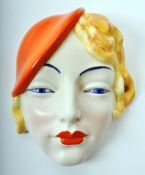 BESWICK - MID CENTURY CERAMIC GIRL IN A BERET WALL HANGING