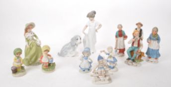 COLLECTION OF TWELVE 20TH CENTURY ASSORTED PORCELAIN FIGURES