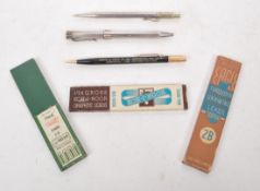 COLLECTION OF MID CENTURY PROPELLING PENCILS AND DRAWING LEADS
