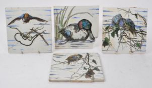 BROWN WESTHEAD MOORE & CO - COLLECTION OF FOUR LATE 19TH CENTURY TILES