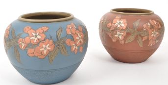 LANGLEY WARES - TWO 20TH CENTURY TERRACOTTA / POTTERY VASES
