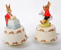 ROYAL DOULTON - BUNNYKINS - TWO 20TH CENTURY PORCELAIN MUSIC BOXES