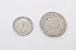 1891 CROWN COIN AND 1917 FLORIN