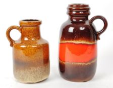 A PAIR OF MID-CENTURY WEST GERMAN POTTERY VASE / JUG PIECES