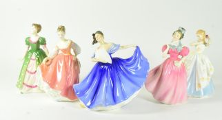 ROYAL DOULTON - FIVE CHINA FIGURINES