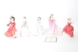 ROYAL DOULTON - COLLECTION OF FIVE 20TH CENTURY CHINA LADY FIGURINES