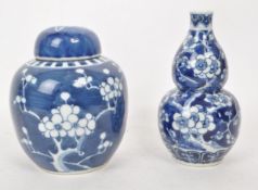 TWO EARLY 20TH CENTURY CHINESE PRUNUS VASE / JAR