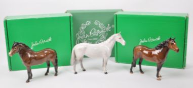 BESWICK - COLLECTION OF THREE MID CENTURY PORCELAIN HORSE FIGURINES