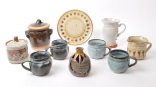 COLLECTION OF NINE 20TH CENTURY STUDIO POTTERY
