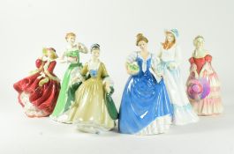 FIVE ROYAL DOULTON CHINA FIGURINES
