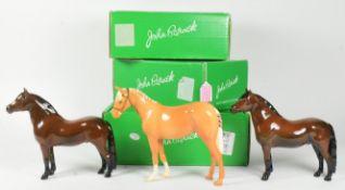 BESWICK - THREE 20TH CENTURY CHINA HORSE FIGURINES