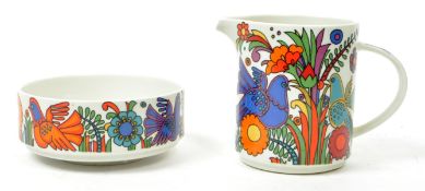 VILLEROY & BOCH - LATE 20TH-CENTURY PORCELAIN JUG AND BOWL