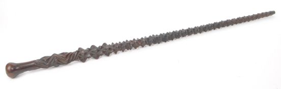 EARLY 20TH CENTURY VINTAGE HAND CARVED WOODEN WALKING STICK