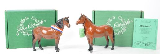 BESWICK - COLLECTION OF TWO 20TH CENTURY HORSE CHINA FIGURINES