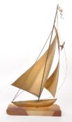 JOHN DEMOTT - VINTAGE MID CENTURY BRASS AND COPPER SAILBOAT SCULPTURE
