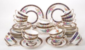1940S CROWN STAFFORDSHIRE BONE CHINA TWELVE PERSON TEA SERVICE