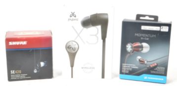 COLLECTION OF THREE 21ST-CENTURY EARPHONES